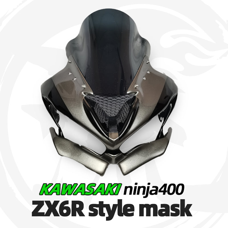 For Kawasaki Ninja400 modified in ZX6R style Front fairing with Racing windshield | Fits 2018+