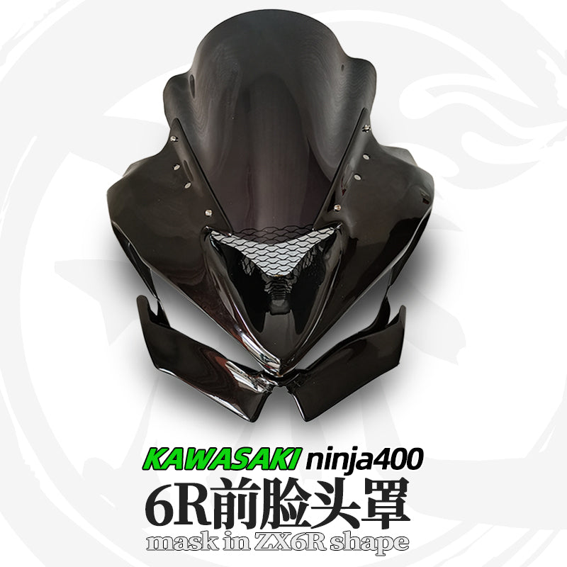 For Kawasaki Ninja400 modified in ZX6R style Front fairing with Racing windshield | Fits 2018+