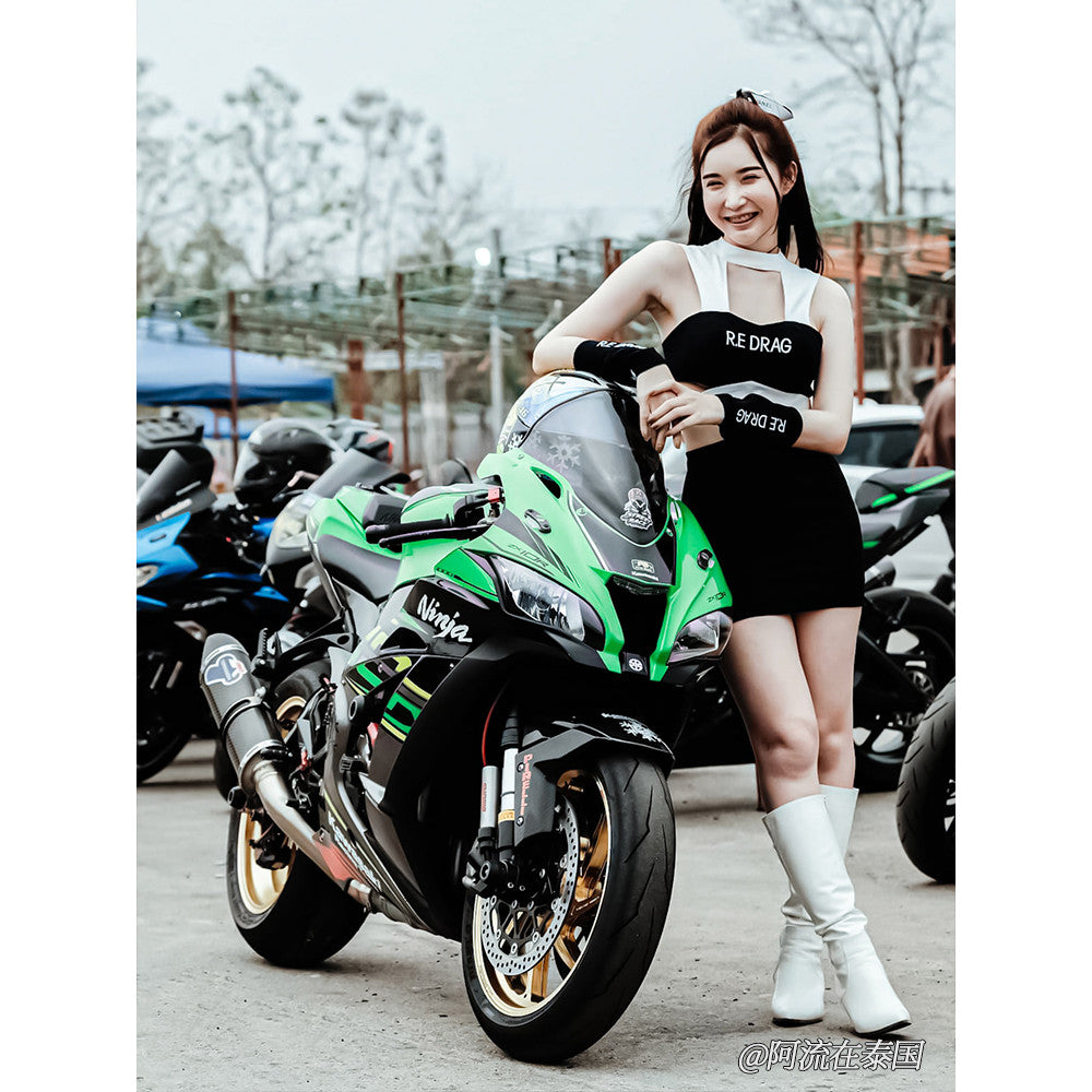 For Kawasaki ZX4R/6R/10R/ninja Carbon Mirror Block Integrated turn signals