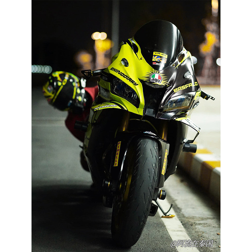 For Kawasaki ZX4R/6R/10R/ninja Carbon Mirror Block Integrated turn signals