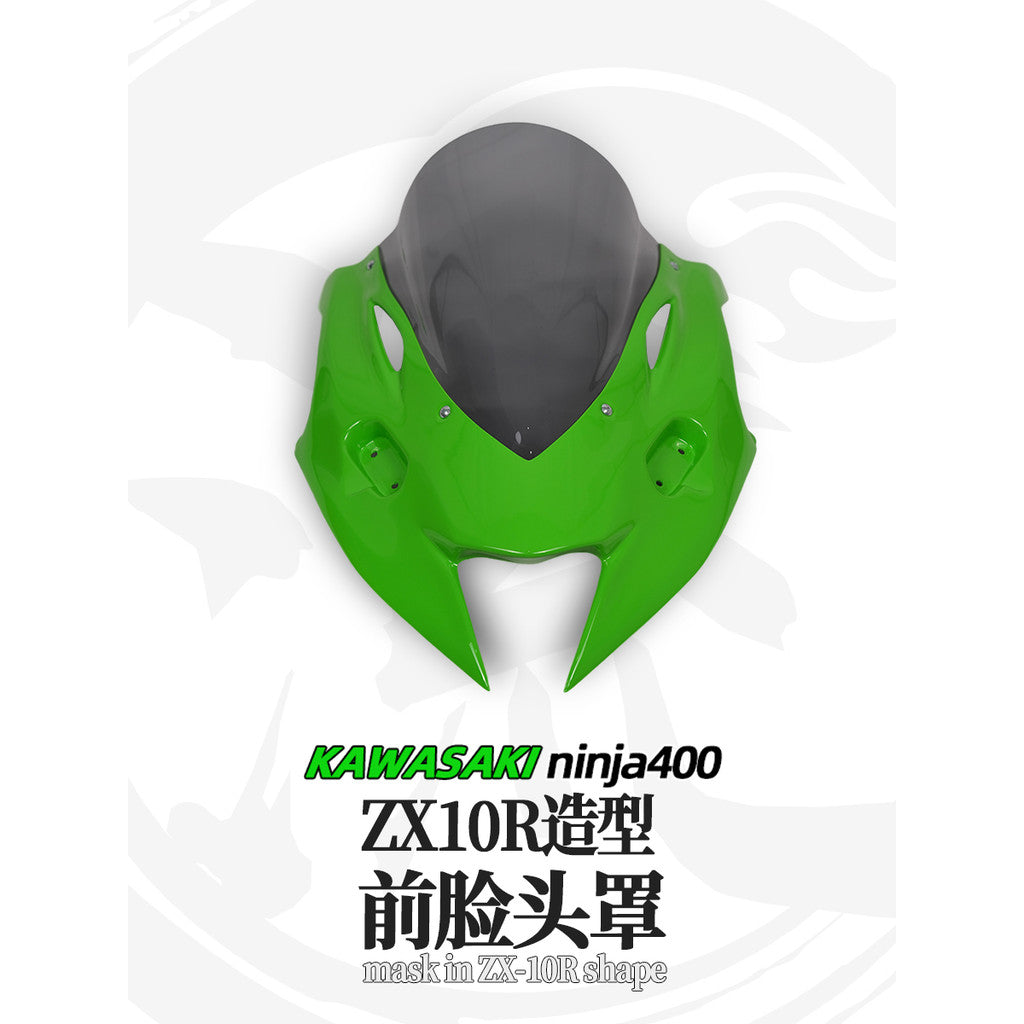 For Kawasaki Ninja400 modified in ZX10R style Front fairing with Racing windshield | Fits 2018+