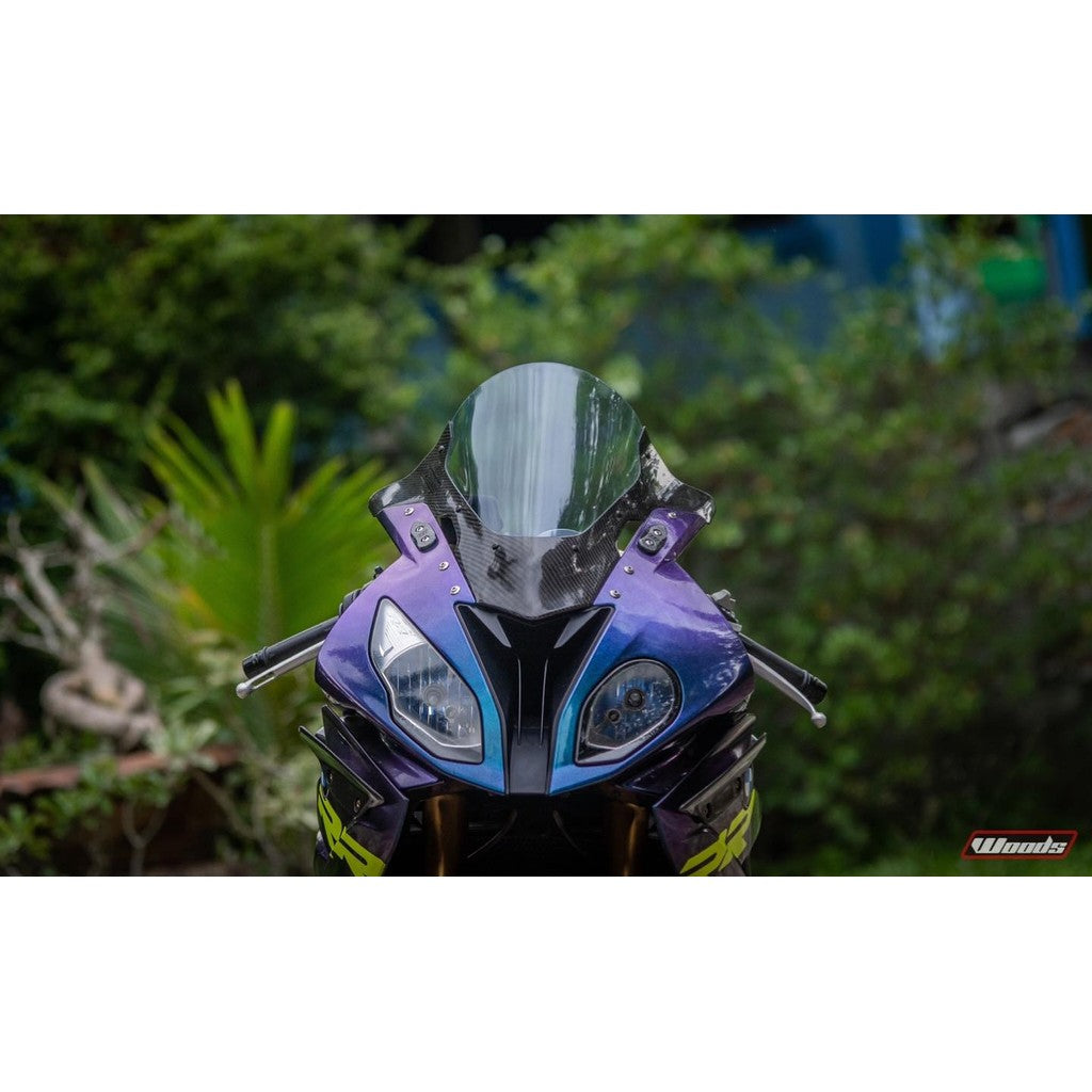 BMW S1000RR 2015-2019 Carbon Racing Windshield|Pure Carbon|Low Wind Resistance|No-Damage Install