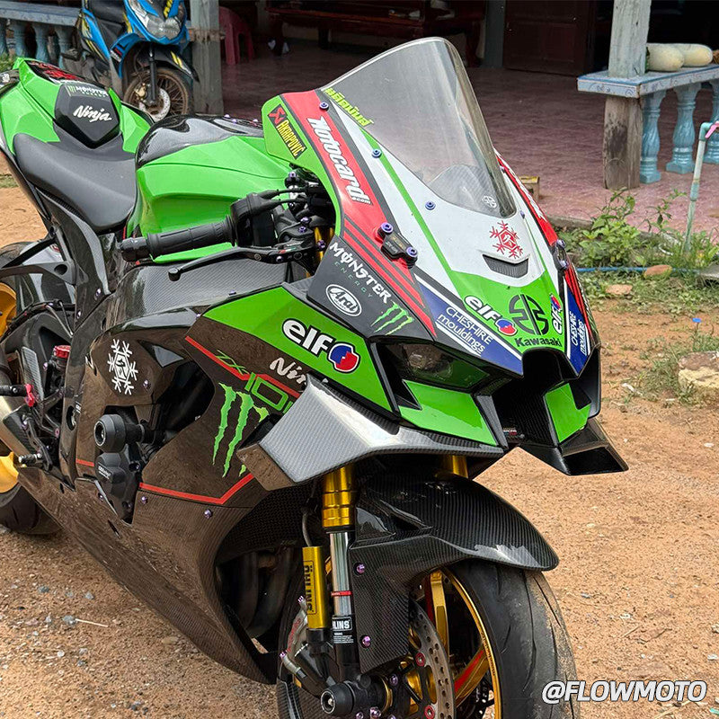 For 2011+ Kawasaki Ninja ZX-10R Pure Carbon Caliper Radiator Cover