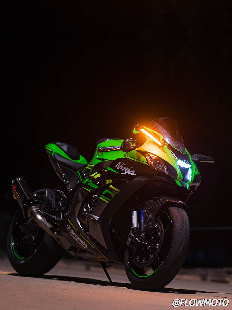 For Kawasaki ZX10R 2011-2026 Mirror Winglets with Integrated LED Turn Signals | High-Quality Dry Carbon image 15