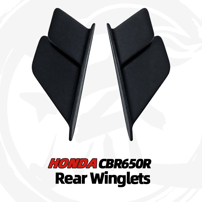 Black twin-fin rear winglets for Honda CBR650R 2024–2026 — FLOWMOTO English main image
