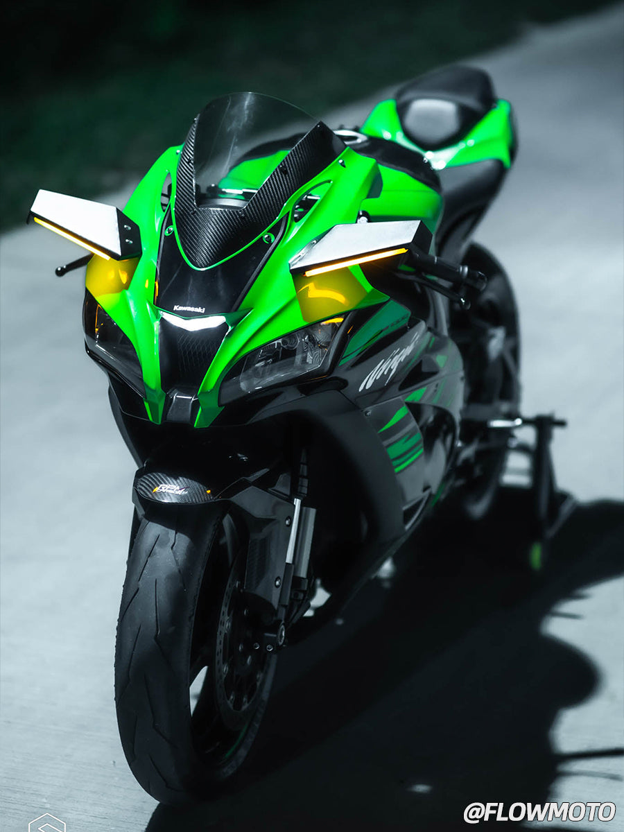 For Kawasaki ZX10R 2011-2026 Mirror Winglets with Integrated LED Turn Signals | High-Quality Dry Carbon image 16