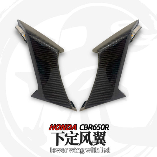 For 19-23 Honda CBR650R modified Side Winglets with Integrated LED Turn Signals｜ High-Quality