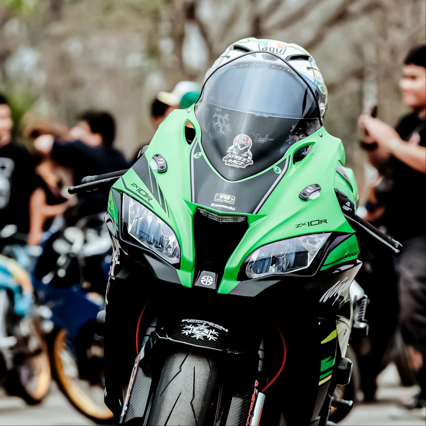 For Kawasaki ZX4R/6R/10R/ninja Carbon Mirror Block Integrated turn signals