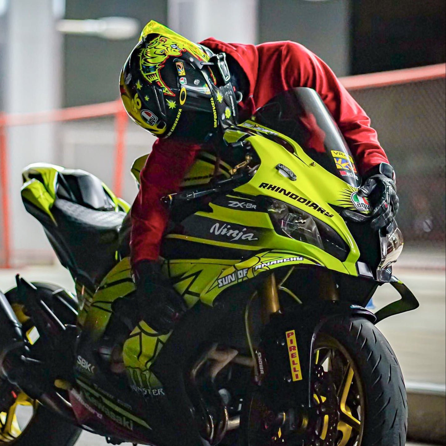 For Kawasaki ZX4R/6R/10R/ninja Carbon Mirror Block Integrated turn signals