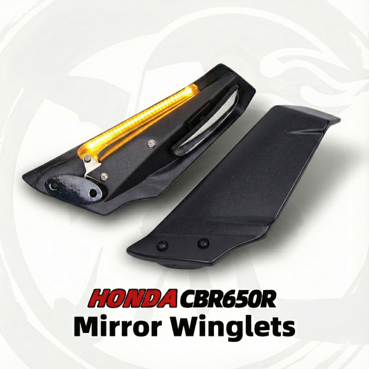 For Honda CBR650R 2019-2025 Mirror Winglets with Integrated LED Turn Signals｜High-Quality Dry Carbon