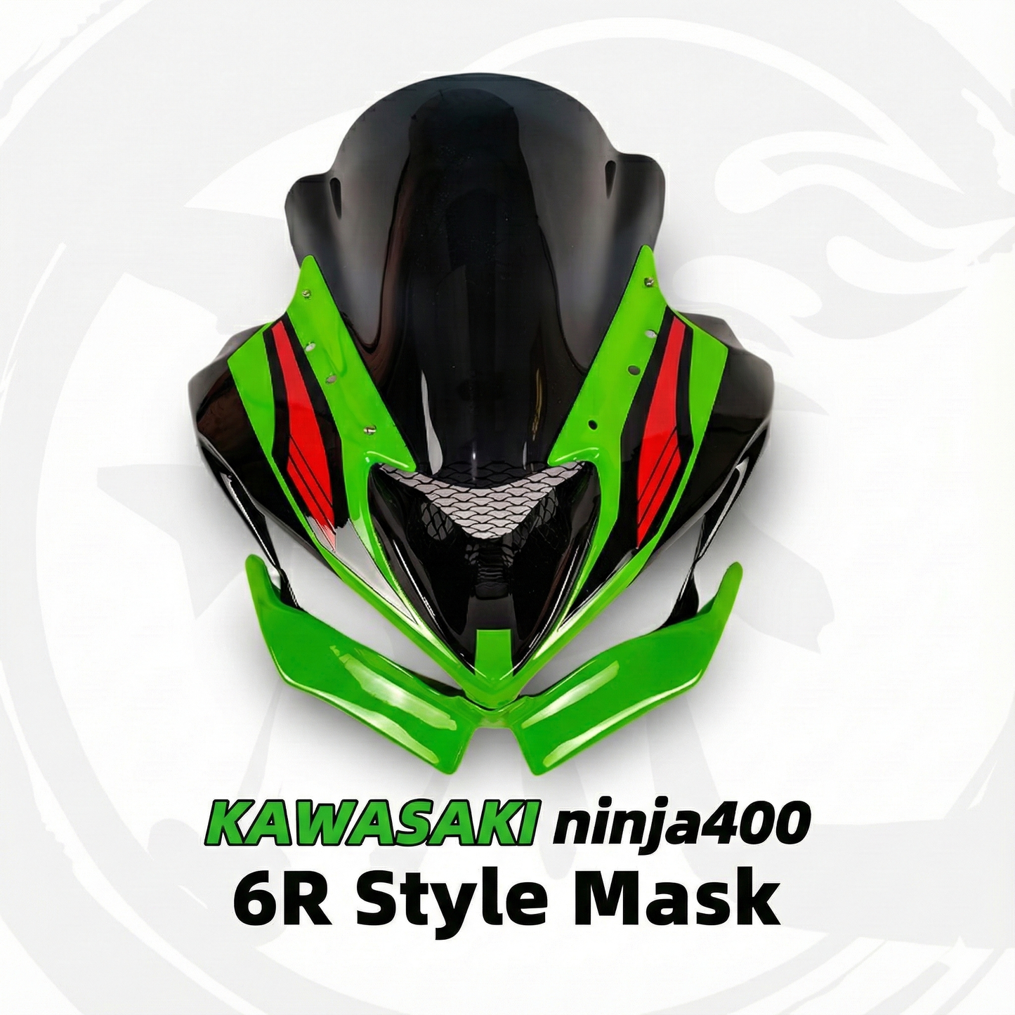 For Kawasaki Ninja400 modified in ZX6R style Front fairing with Racing windshield | Fits 2018+