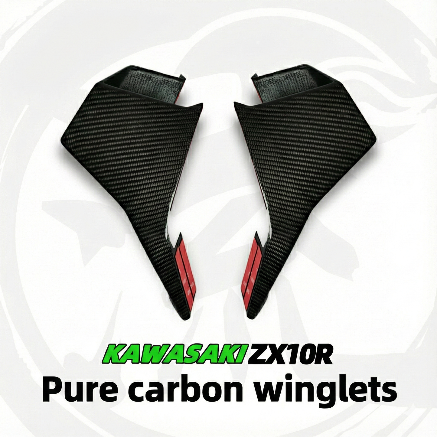 For 2021+ Kawasaki Ninja ZX-10R Pure Carbon Winglet - Glossy Twill Carbon image 1