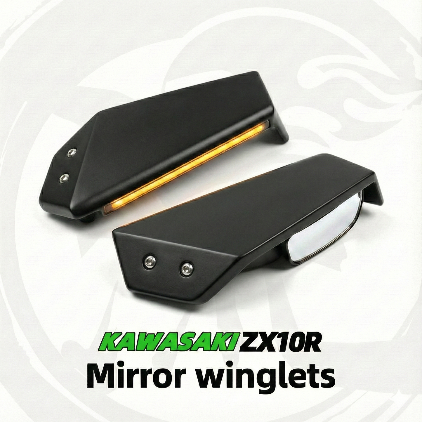 For Kawasaki ZX10R 2011-2026 Mirror Winglets with Integrated LED Turn Signals | High-Quality Dry Carbon image 4