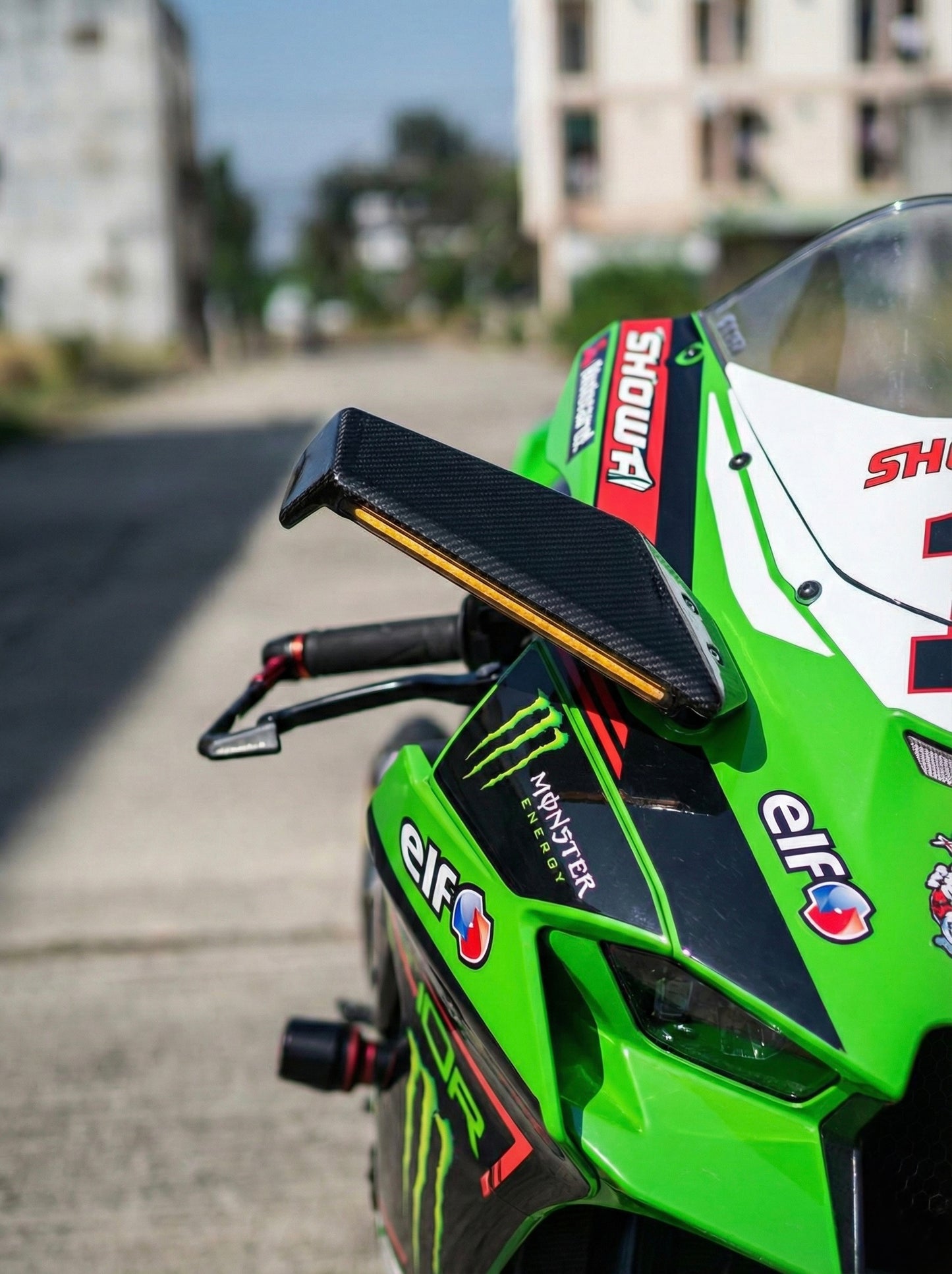 For Kawasaki ZX10R 2011-2026 Mirror Winglets with Integrated LED Turn Signals | High-Quality Dry Carbon - Pure Carbon image 2