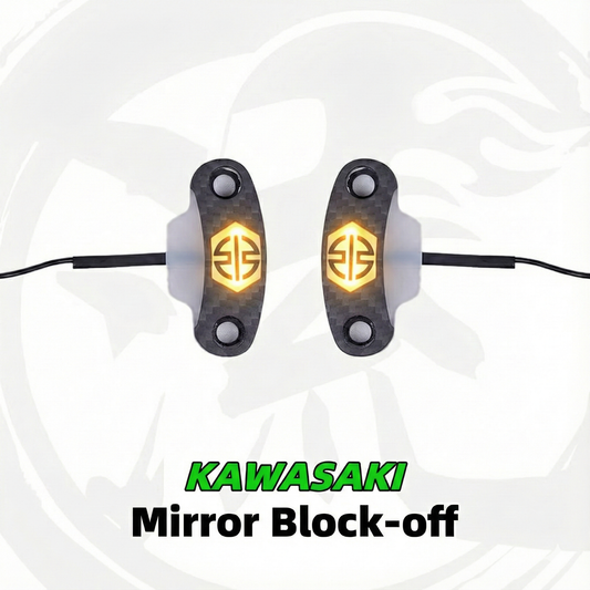 For Kawasaki ZX4R/6R/10R/ninja Carbon Mirror Block Integrated turn signals