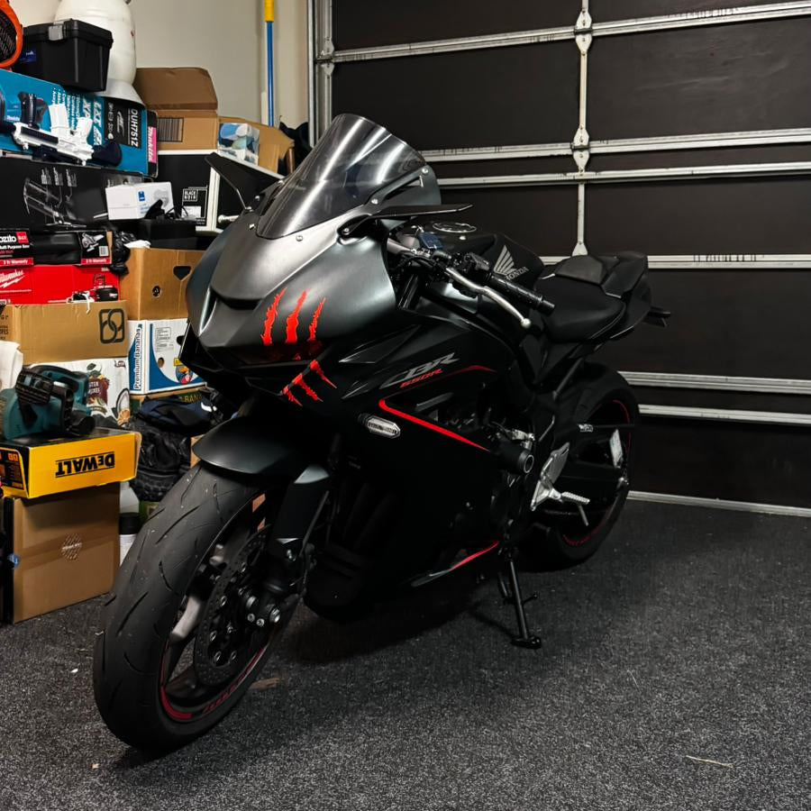 For 2024+ Honda CBR650R Modified 3R-Style Front Fairing | with Racing Windshield | No-damage - Matte Black image 2
