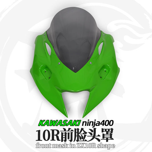 For Kawasaki Ninja400 modified in ZX10R style Front fairing with Racing windshield | Fits 2018+