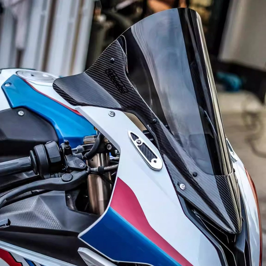 BMW S1000RR 2020+ Carbon Fiber Racing Windshield｜Pure Carbon｜Low Wind Resistance｜No-Damage Install