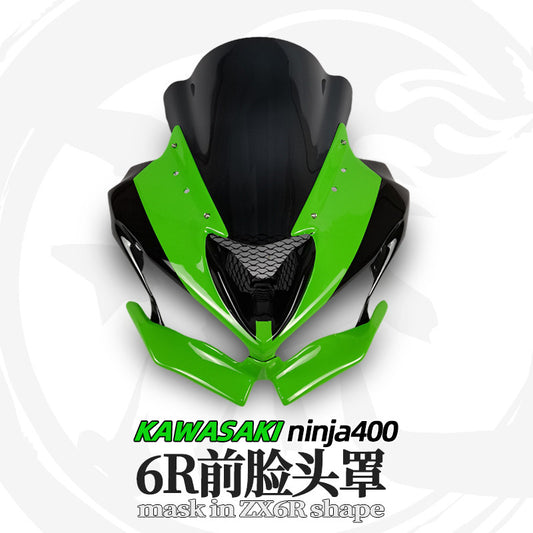 For Kawasaki Ninja400 modified in ZX6R style Front fairing with Racing windshield | Fits 2018+