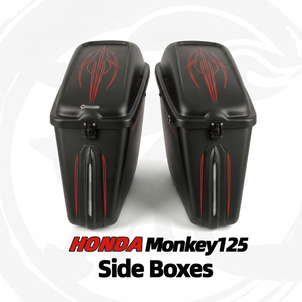 For Honda Monkey125 modified Harley-Davidson Style Side Boxes and Metal bracket - Side Boxes image 1