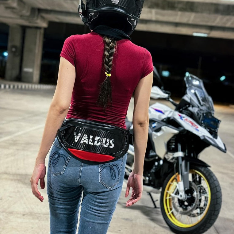 Valdus Motorcycle Rider Backpack｜Waist Bag｜Premium Leather Carbon Fiber｜High-Quality Riding Gear